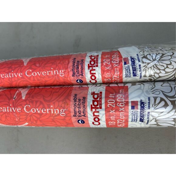 Contact shelf paper 2 rolls USA gold white 18"x20F - Picture 2 of 5